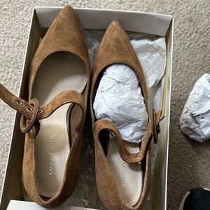 Marc Fisher Tan Suede Heels